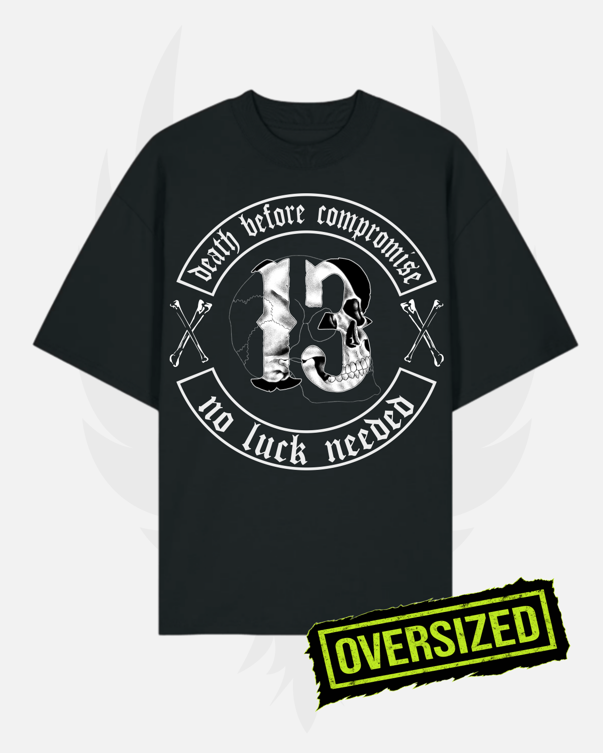 Men's / Unisex Oversized T-Shirt – '13 No Luck Needed