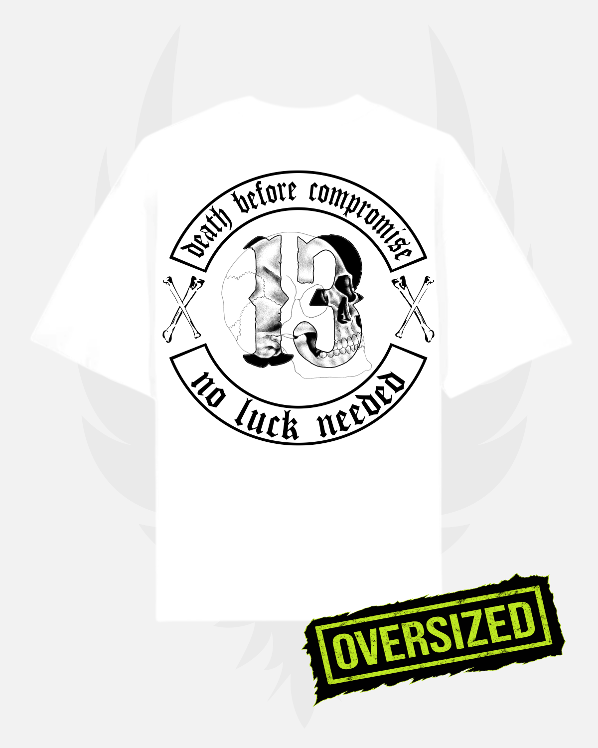 Men's / Unisex Oversized T-Shirt – '13 No Luck Needed