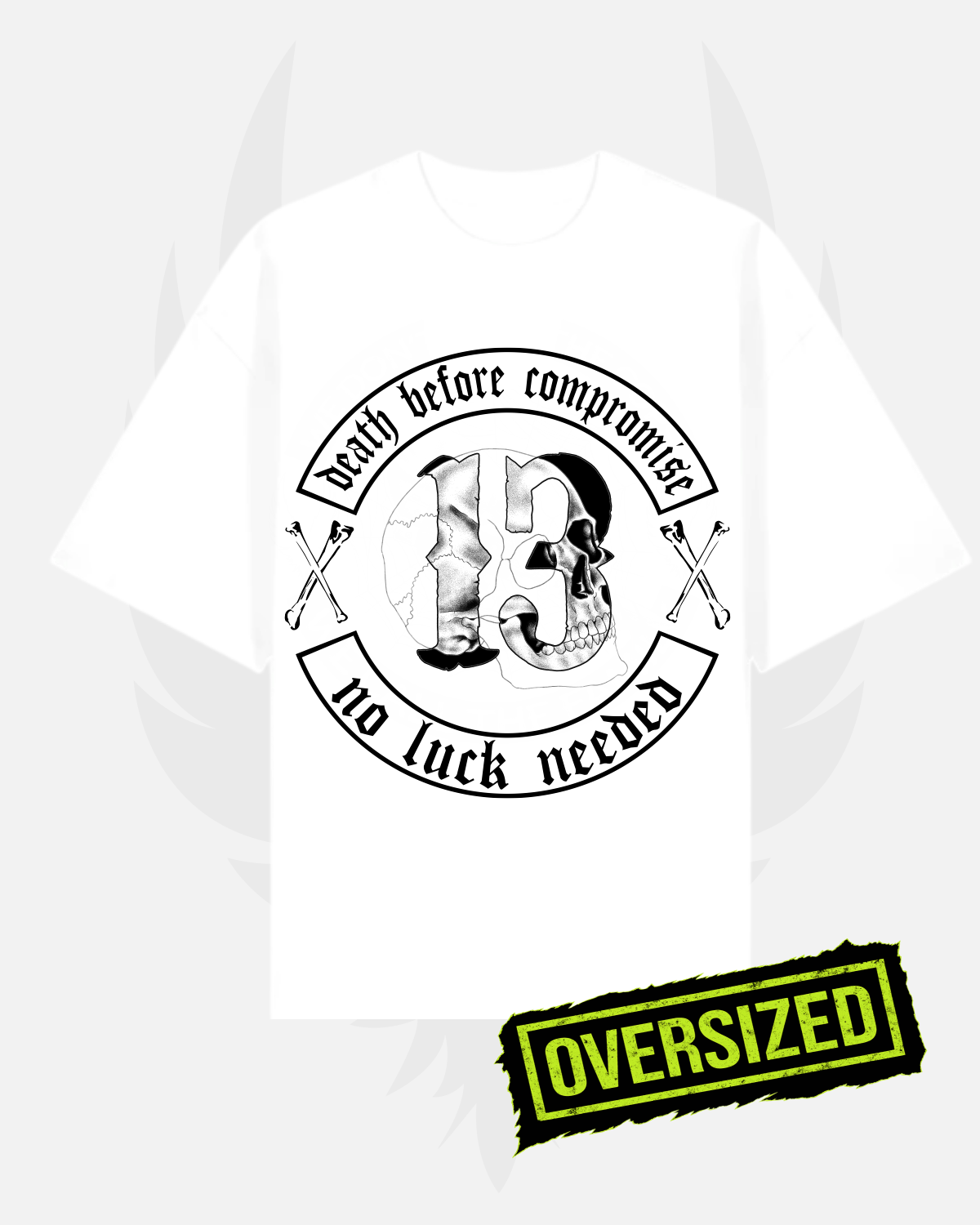 Men's / Unisex Oversized T-Shirt – '13 No Luck Needed