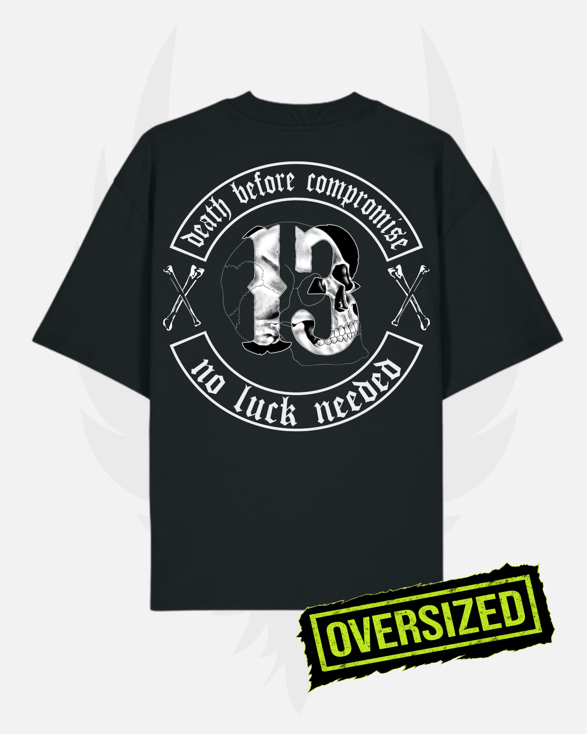 Men's / Unisex Oversized T-Shirt – '13 No Luck Needed